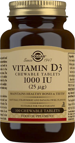 Solgar Vitamin D3 1000 iu chewable tablets - 25% discount - 1 in stock